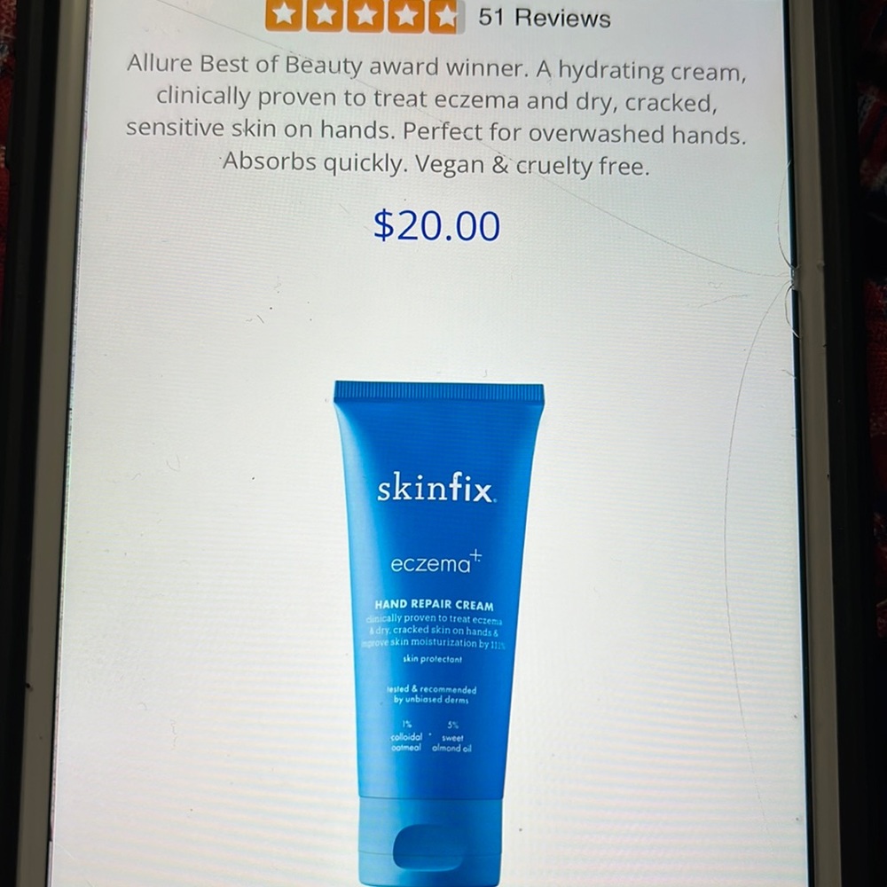 Skinfix eczema+ hand repair cream 3 oz
